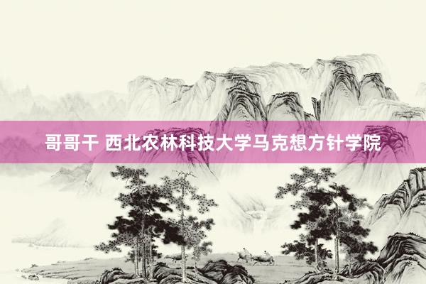 哥哥干 西北农林科技大学马克想方针学院