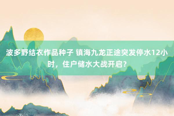 波多野结衣作品种子 镇海九龙正途突发停水12小时，住户储水大战开启？